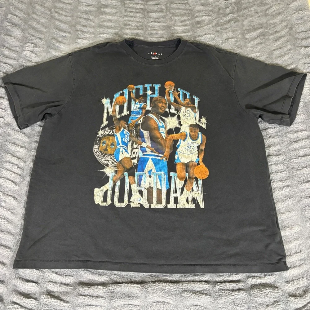 Jordan Michael Jordan North Carolina Tar Heels Graphic T-Shirt Black 2XL AT102